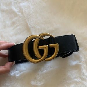 Gucci Marmont black wide leather belt